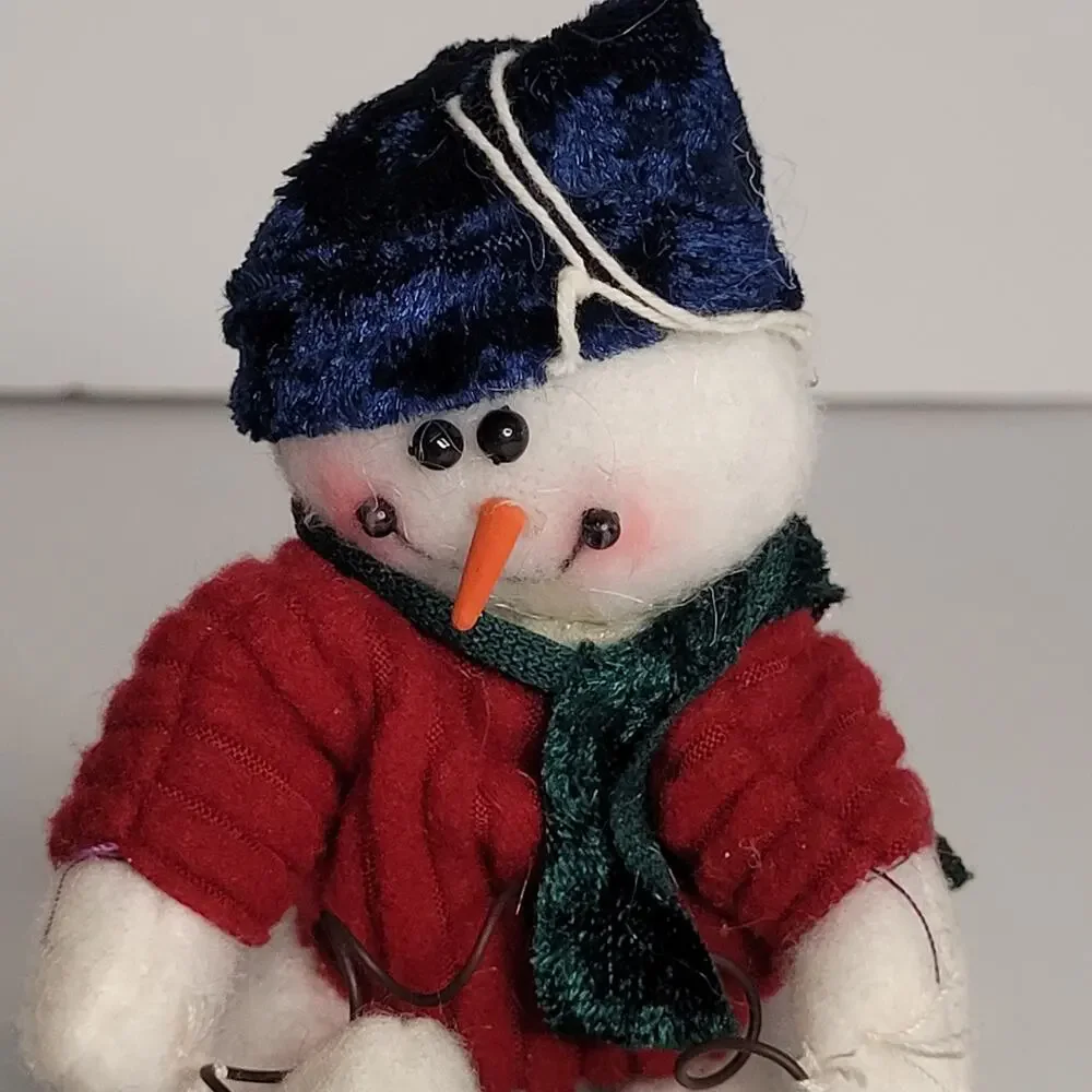 Festive Snowman on Sled Ornament - Holiday Decor